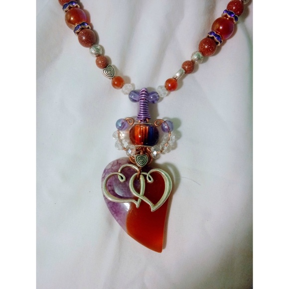 Wire Wrapped Bead Necklace - Picture 1 of 4